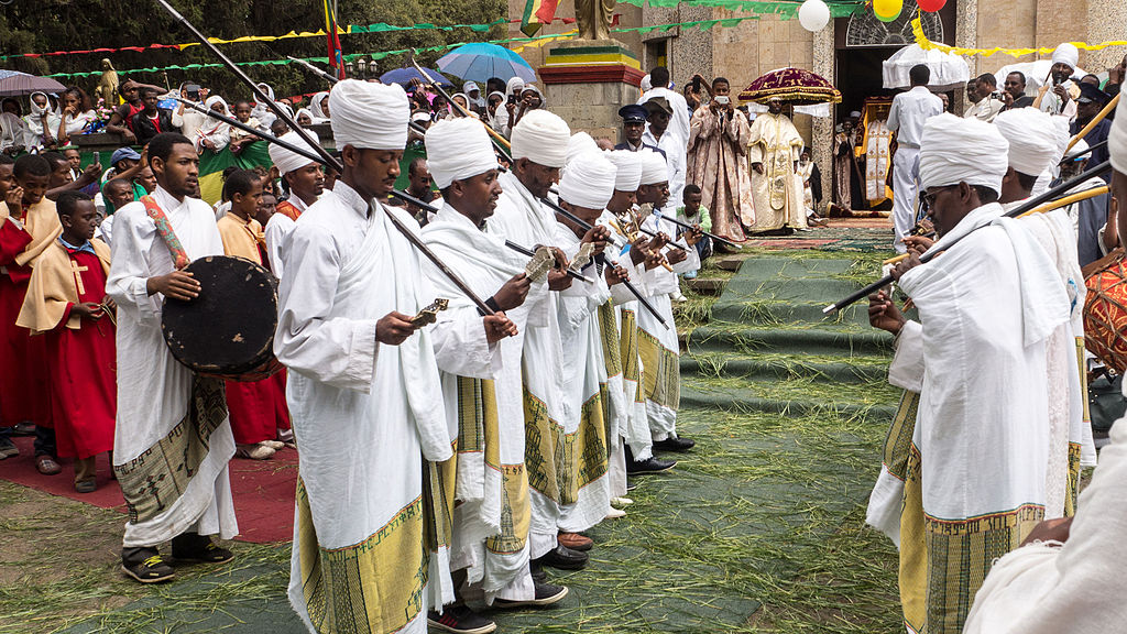 25 INMD 01 Priests dancing for Timkat